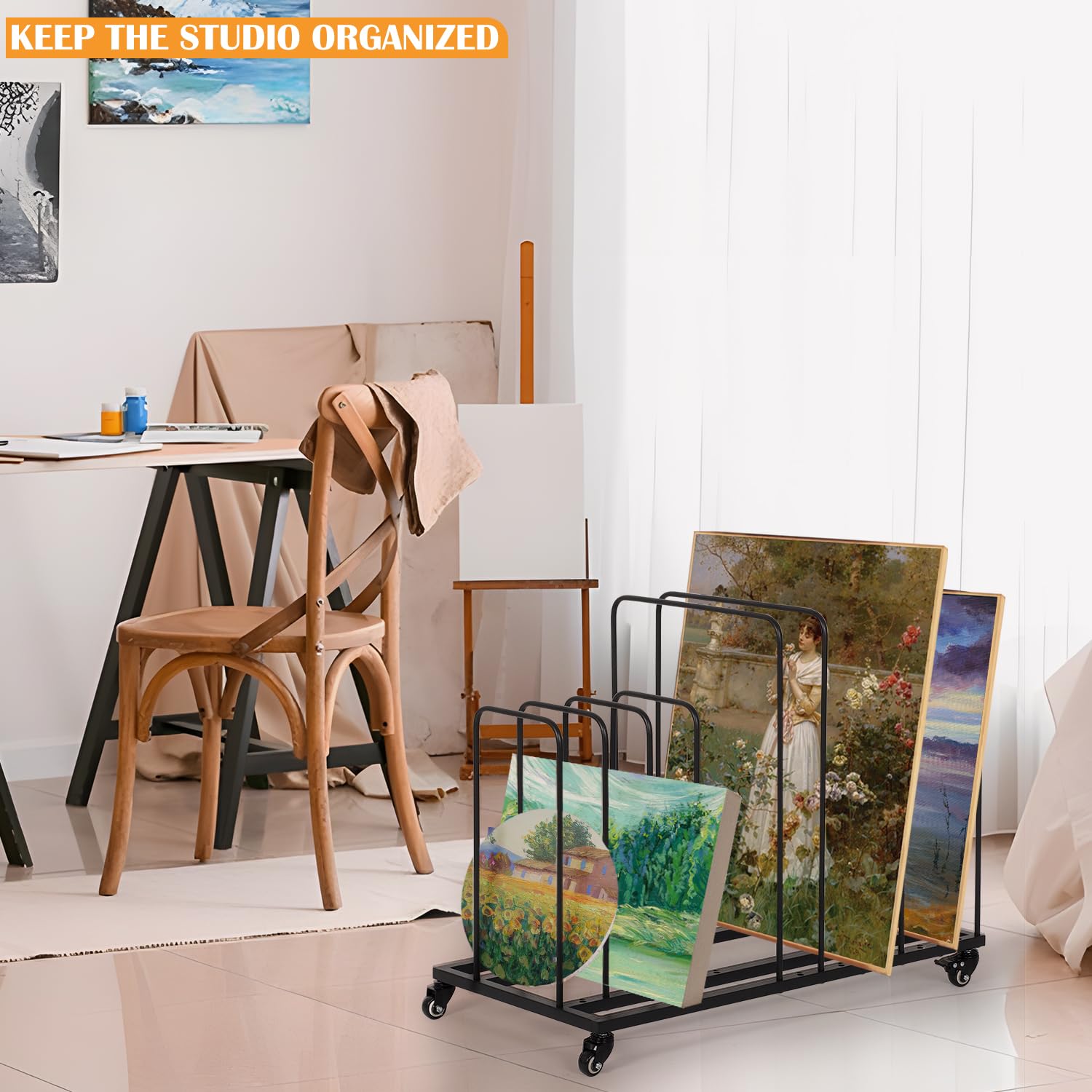 Amazon.co.jp: ikare Art キャンバス収納ラック アート乾燥絵画ラック